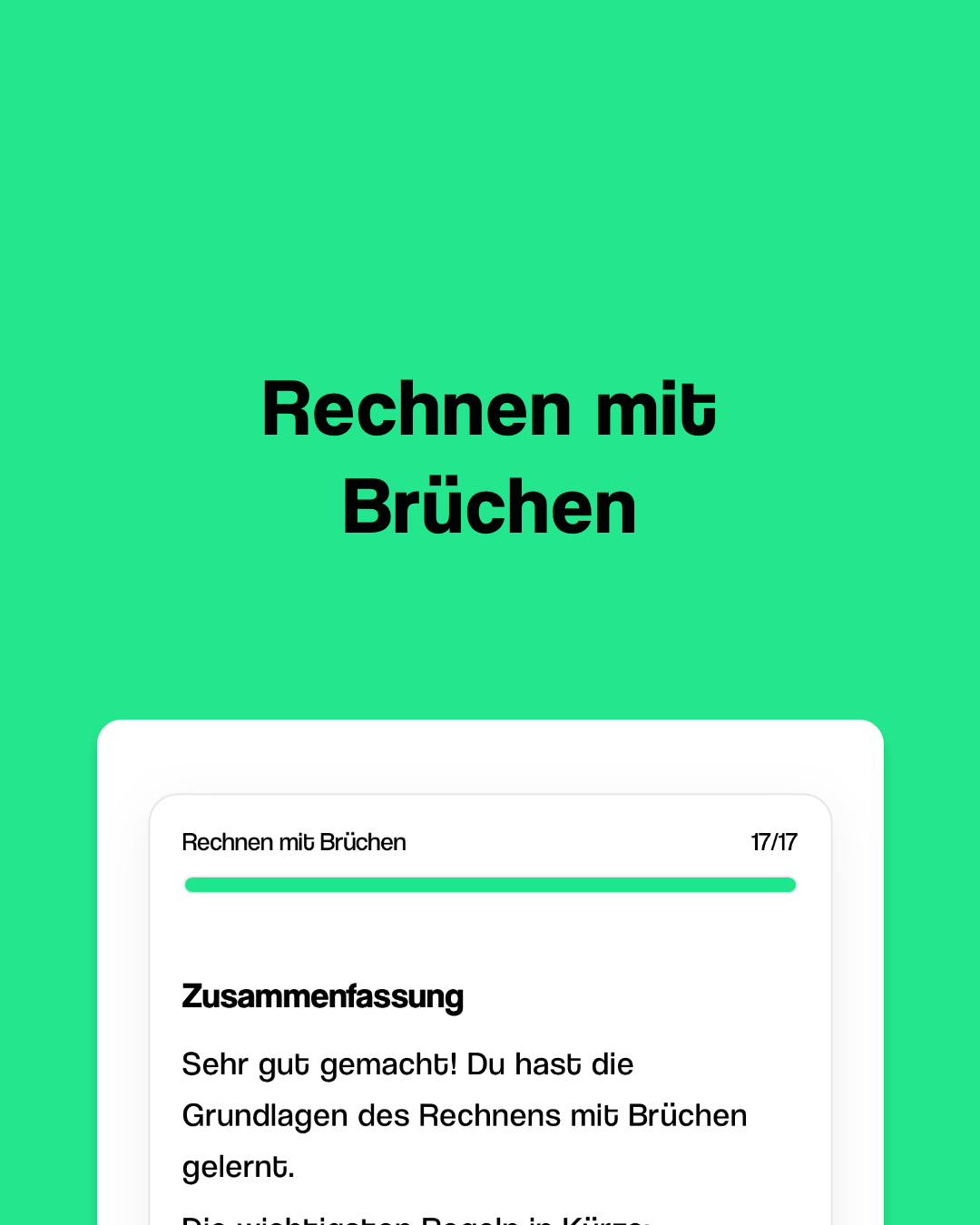 Rechnen mit Brüche
